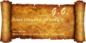 Gavrilovits Olivér névjegykártya