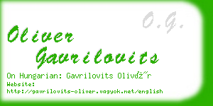 oliver gavrilovits business card